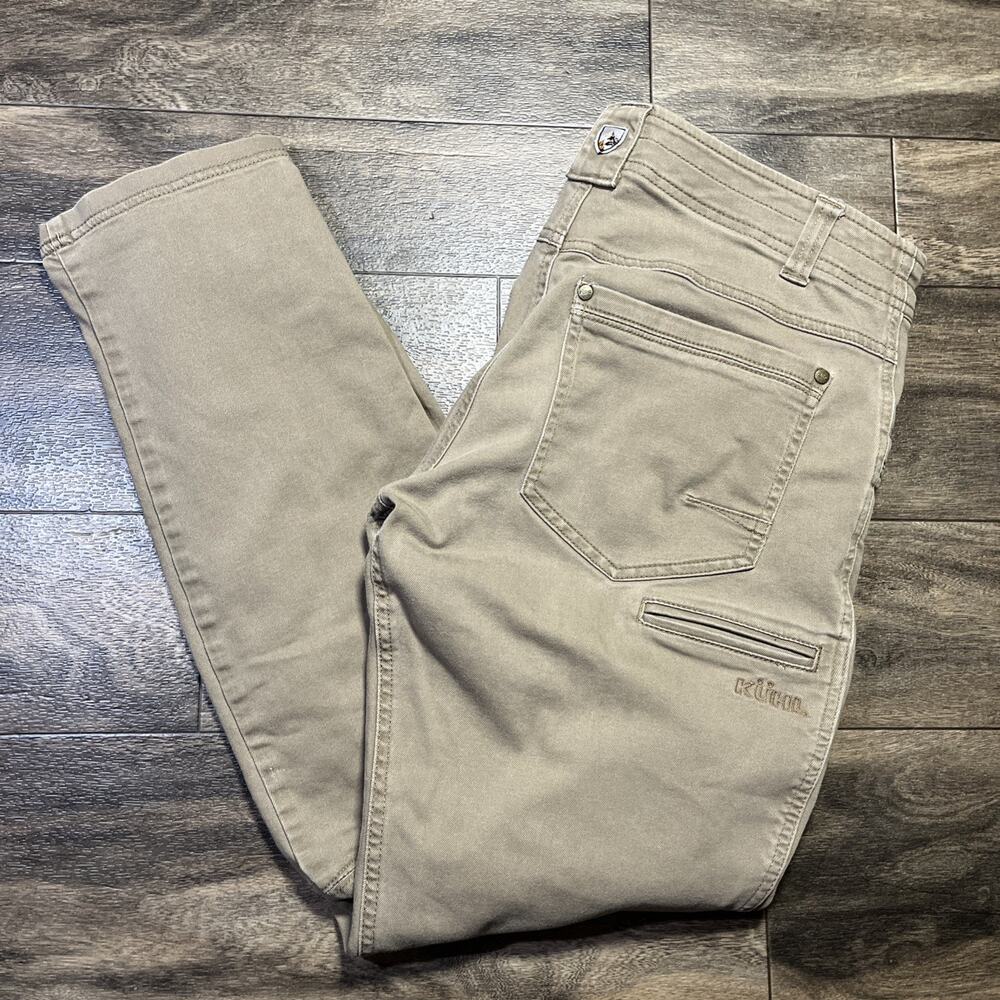 KUHL Revolt Pants Mens 30x30 Brown Stretch Tapered Jean Articulated Knees 5189